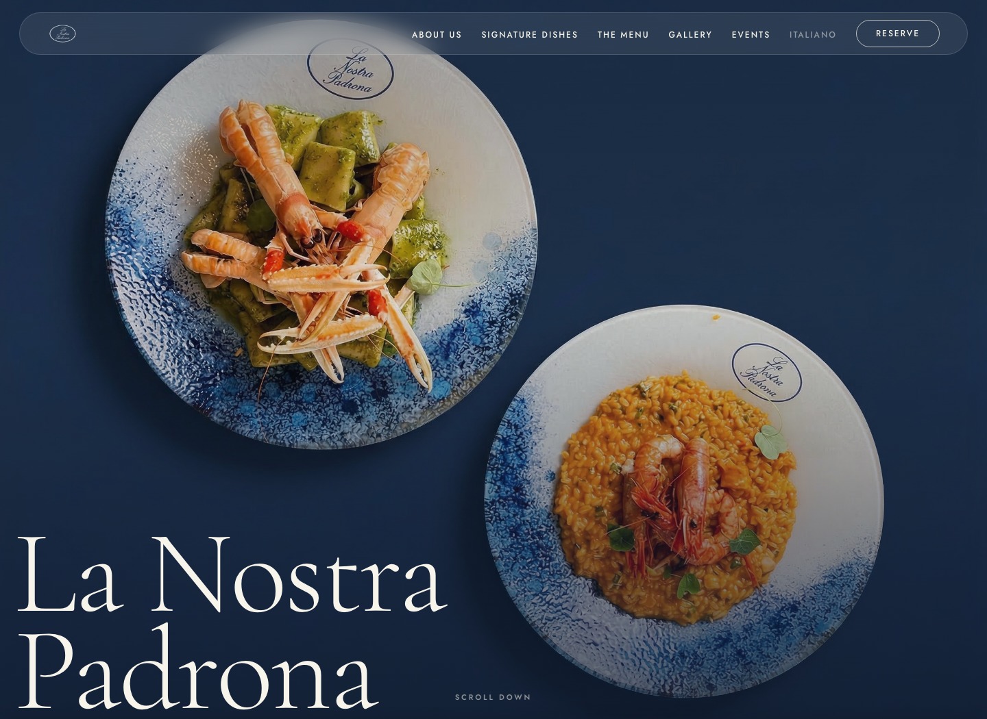 La Nostra Padrona website homepage